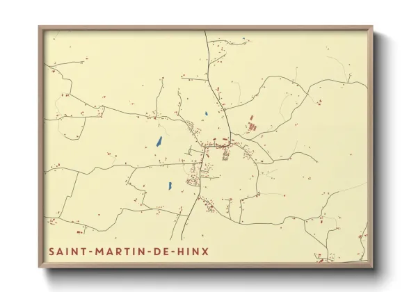 Une affiche de carte sur Saint-Martin-de-Hinx