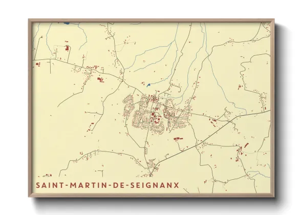 Une affiche de carte sur Saint-Martin-de-Seignanx