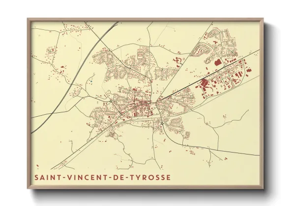 Une affiche de carte sur Saint-Vincent-de-Tyrosse