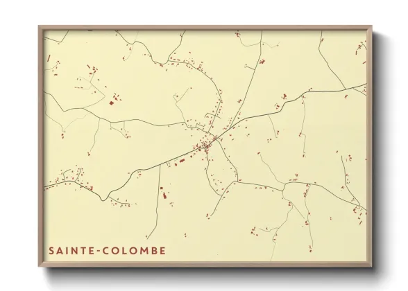 Une affiche de carte sur Sainte-Colombe