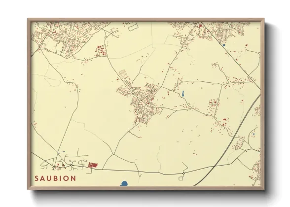 Une affiche de carte sur Saubion