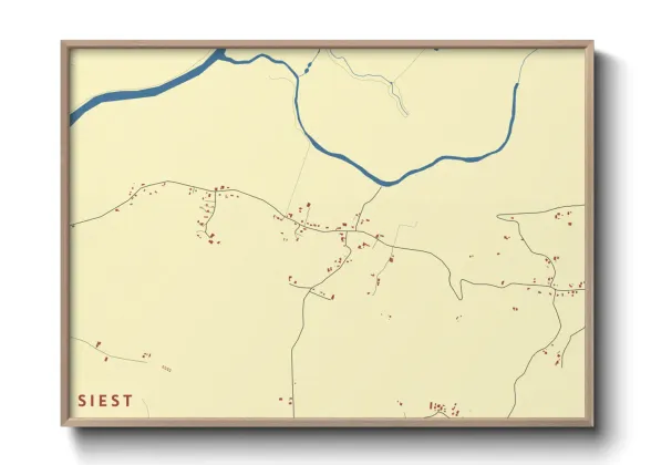 Une affiche de carte sur Siest