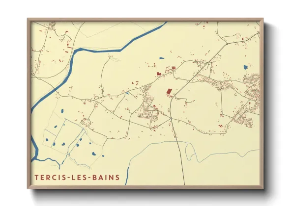 Une affiche de carte sur Tercis-les-Bains