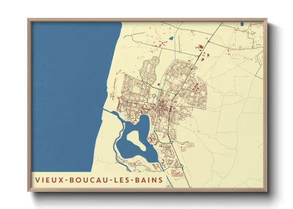 Une affiche de carte sur Vieux-Boucau-les-Bains