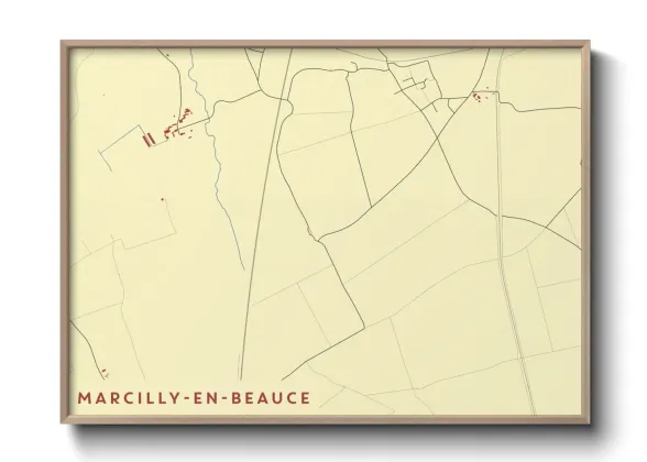Une affiche de carte sur Marcilly-en-Beauce