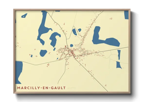 Une affiche de carte sur Marcilly-en-Gault
