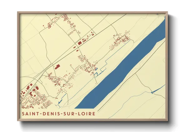 Une affiche de carte sur Saint-Denis-sur-Loire