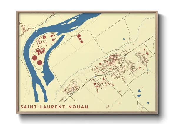 Une affiche de carte sur Saint-Laurent-Nouan
