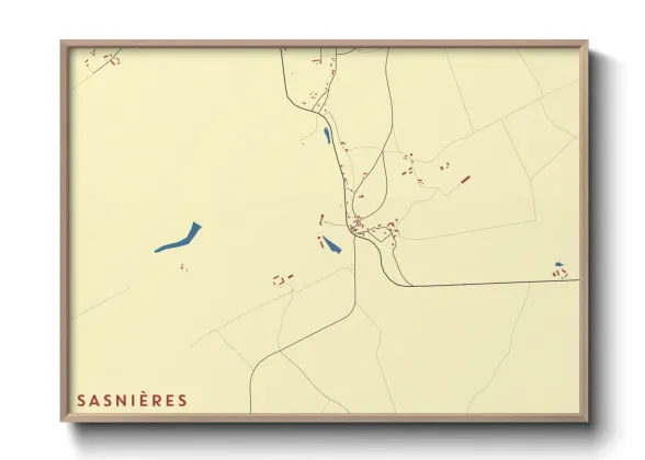 Une affiche de carte sur Sasnières