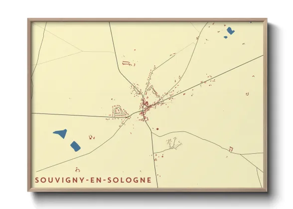 Une affiche de carte sur Souvigny-en-Sologne