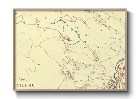 Une affiche de carte sur Cellieu