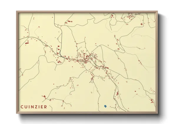 Une affiche de carte sur Cuinzier