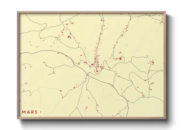 Une affiche de carte sur Mars