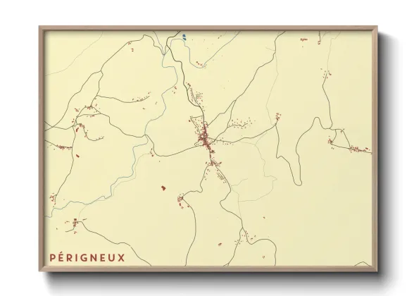 Une affiche de carte sur Périgneux