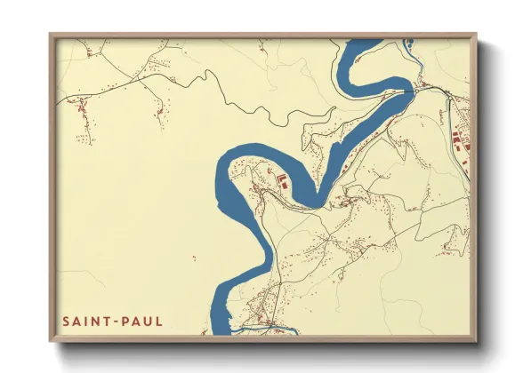 Une affiche de carte sur Saint-Paul