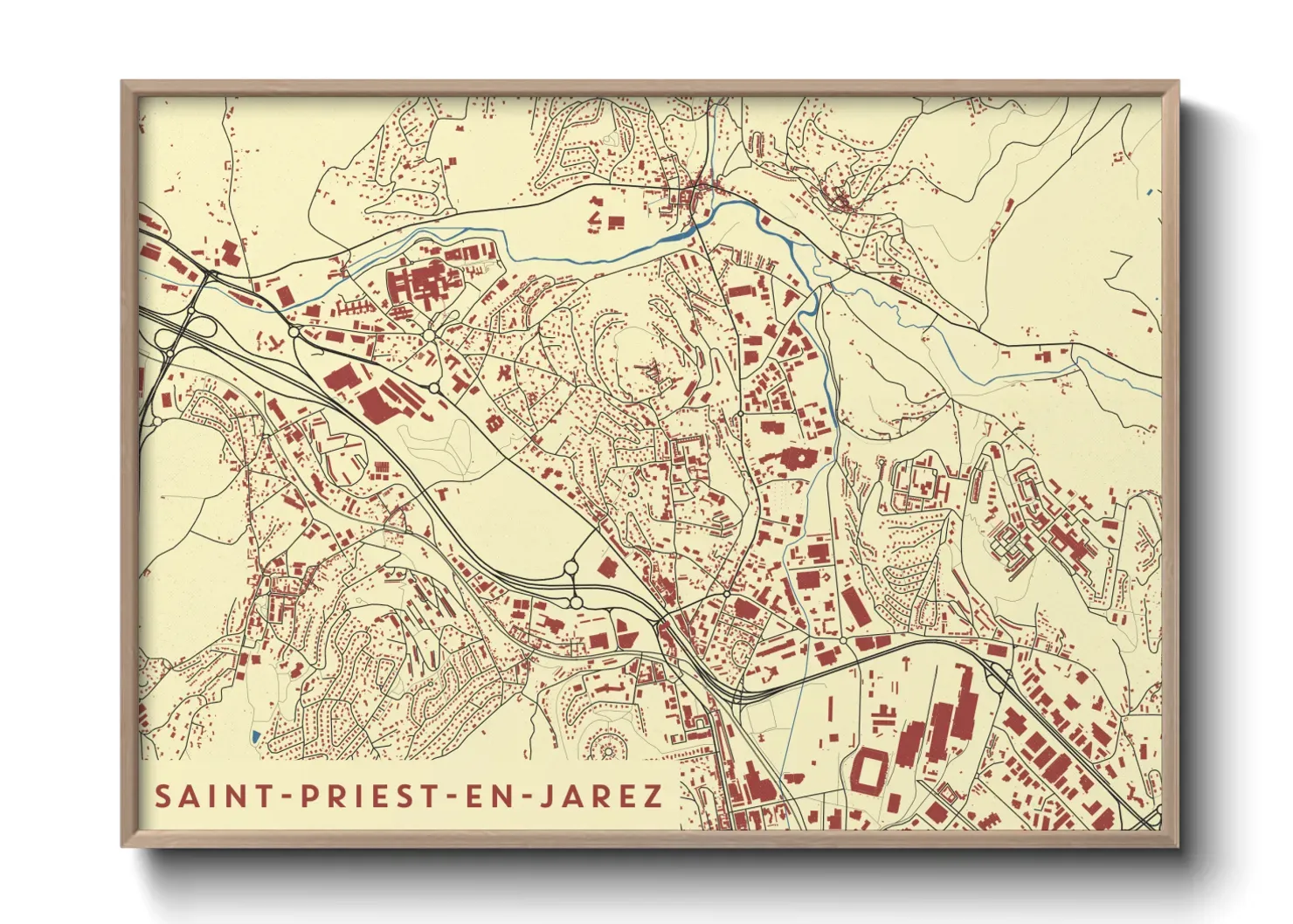 Un poster carteSaint-Priest-en-Jarez