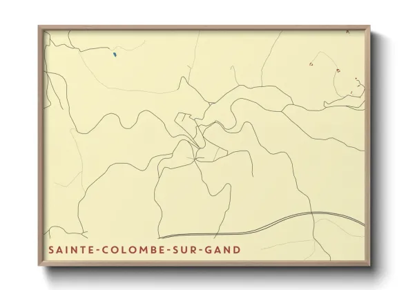 Une affiche de carte sur Sainte-Colombe-sur-Gand