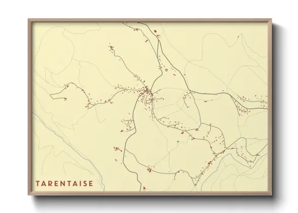 Une affiche de carte sur Tarentaise