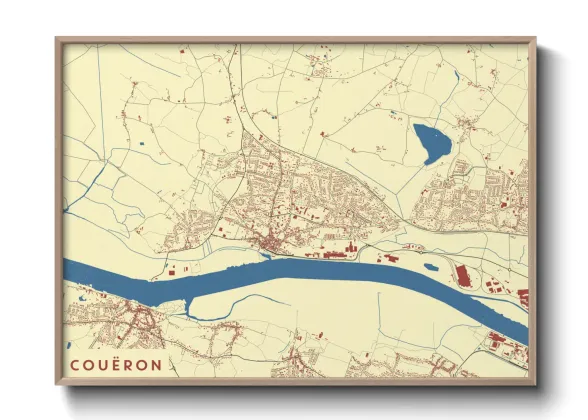 Une affiche de carte sur Couëron