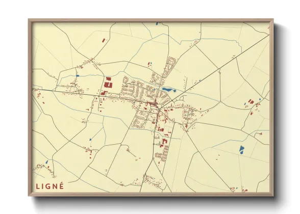 Une affiche de carte sur Ligné