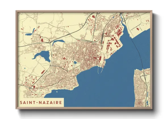 Une affiche de carte sur Saint-Nazaire
