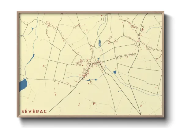 Une affiche de carte sur Sévérac