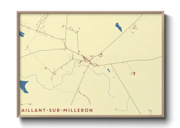 Une affiche de carte sur Aillant-sur-Milleron