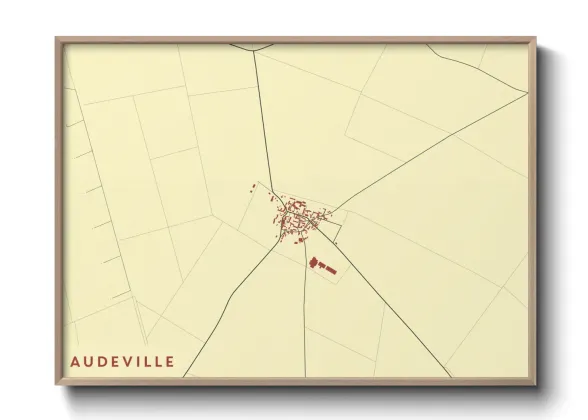 Une affiche de carte sur Audeville