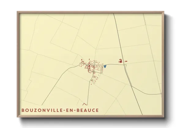 Une affiche de carte sur Bouzonville-en-Beauce
