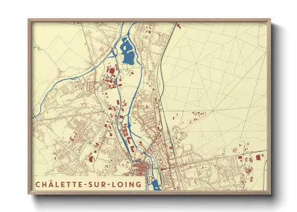 Une affiche de carte sur Châlette-sur-Loing