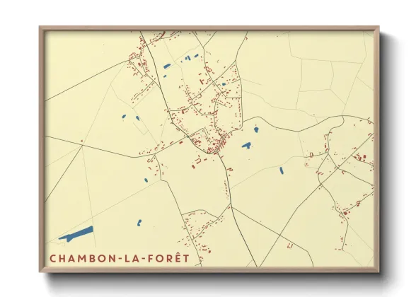 Une affiche de carte sur Chambon-la-Forêt