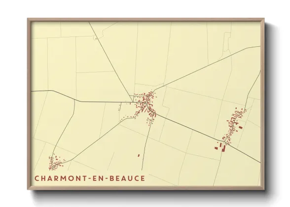 Une affiche de carte sur Charmont-en-Beauce