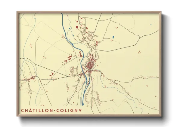 Une affiche de carte sur Châtillon-Coligny
