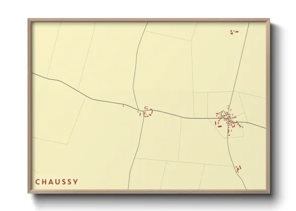Une affiche de carte sur Chaussy