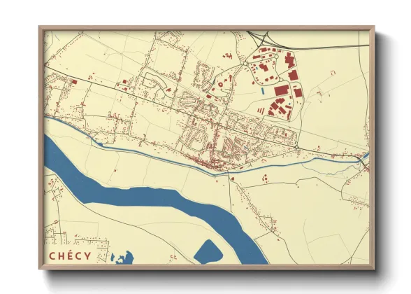 Une affiche de carte sur Chécy