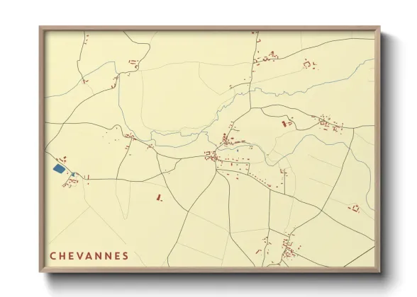 Une affiche de carte sur Chevannes