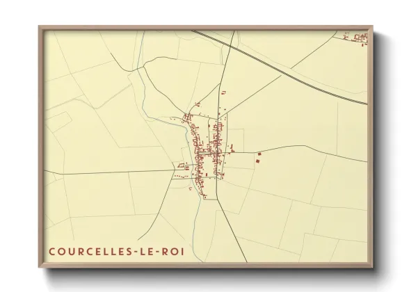 Une affiche de carte sur Courcelles-Le-Roi