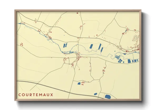 Une affiche de carte sur Courtemaux