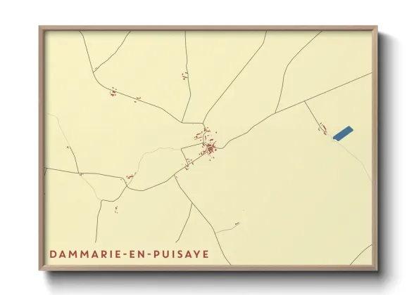 Une affiche de carte sur Dammarie-en-Puisaye