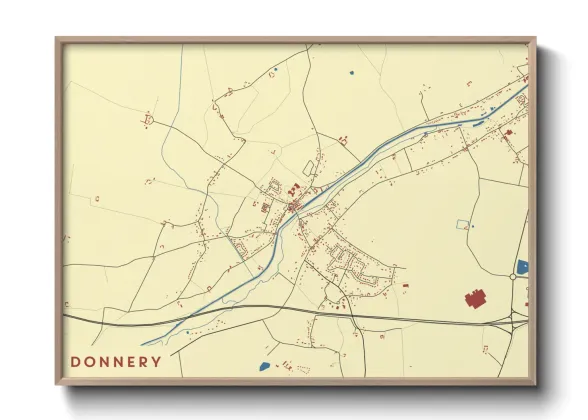 Une affiche de carte sur Donnery