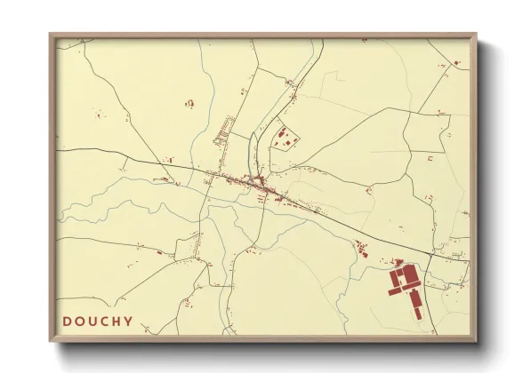 Une affiche de carte sur Douchy