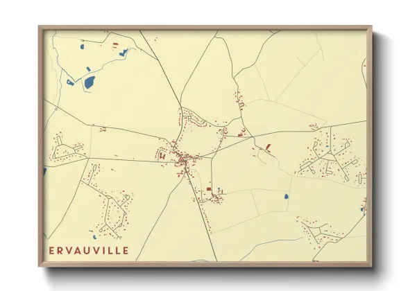 Une affiche de carte sur Ervauville