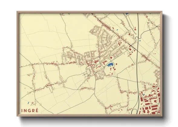 Une affiche de carte sur Ingré