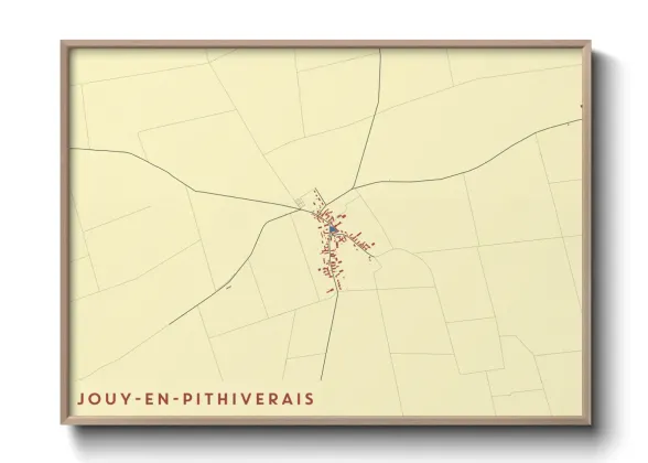 Une affiche de carte sur Jouy-en-Pithiverais