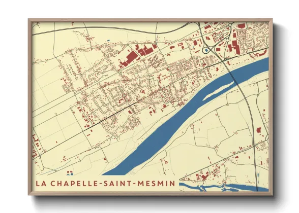 Une affiche de carte sur La Chapelle-Saint-Mesmin
