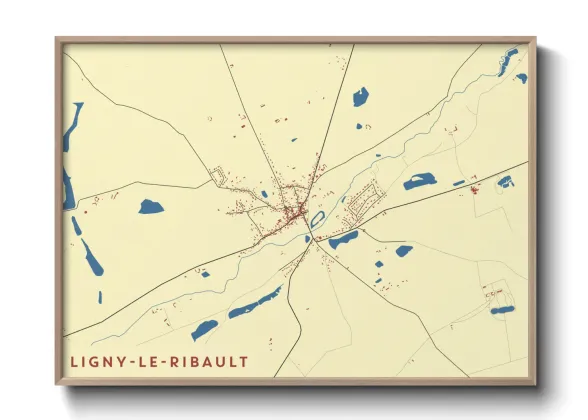 Une affiche de carte sur Ligny-le-Ribault