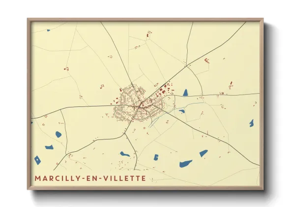 Une affiche de carte sur Marcilly-en-Villette