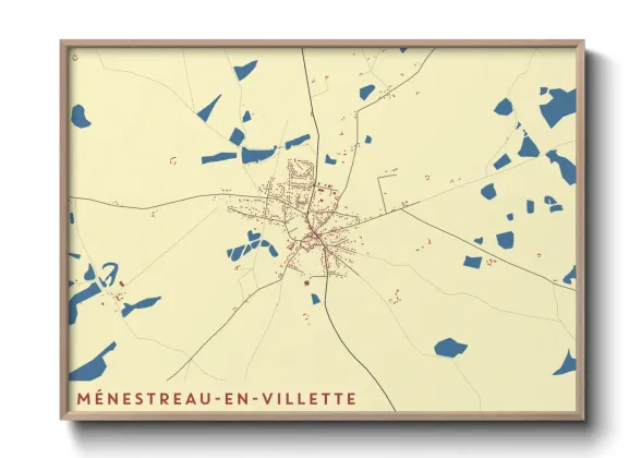 Une affiche de carte sur Ménestreau-en-Villette