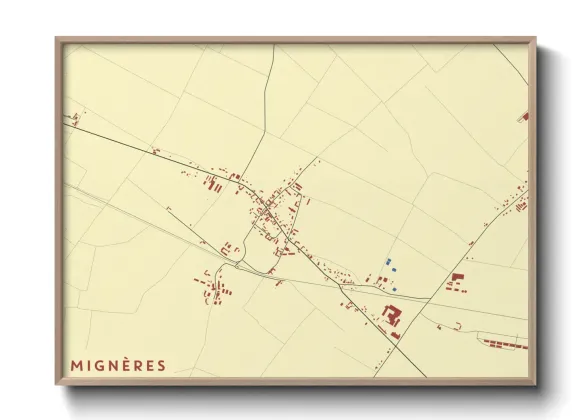 Une affiche de carte sur Mignères