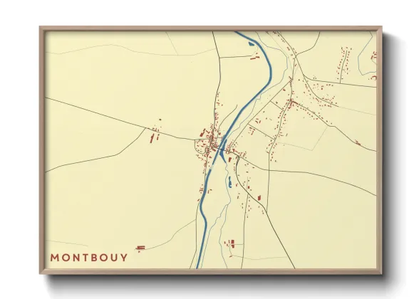 Une affiche de carte sur Montbouy